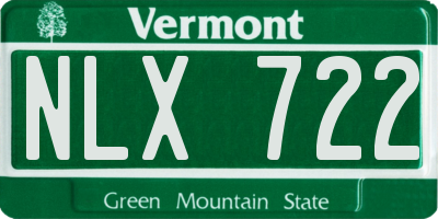 VT license plate NLX722