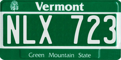 VT license plate NLX723
