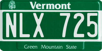 VT license plate NLX725
