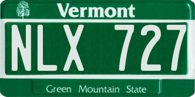 VT license plate NLX727