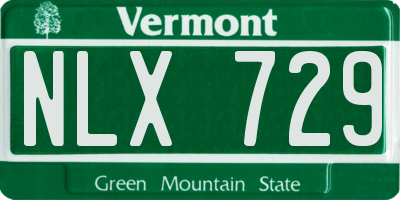 VT license plate NLX729