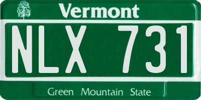 VT license plate NLX731