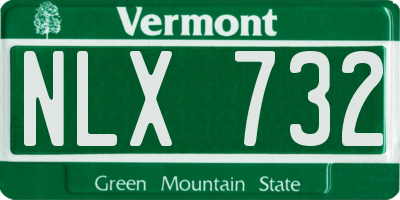 VT license plate NLX732