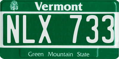 VT license plate NLX733