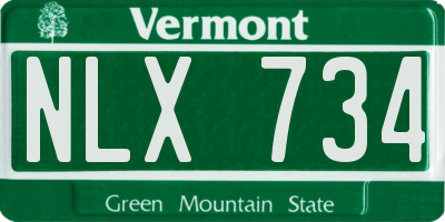 VT license plate NLX734