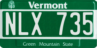 VT license plate NLX735