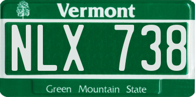 VT license plate NLX738