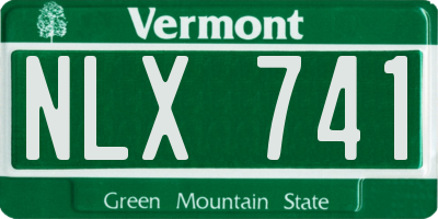 VT license plate NLX741