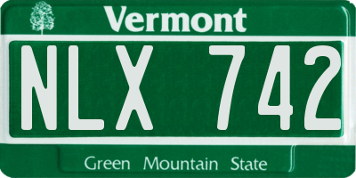 VT license plate NLX742
