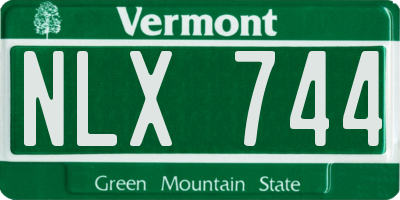 VT license plate NLX744