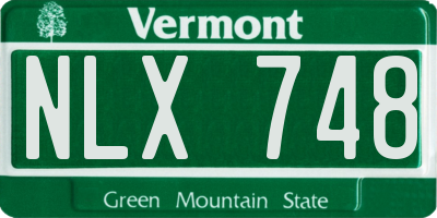 VT license plate NLX748