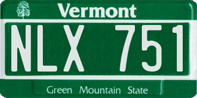 VT license plate NLX751