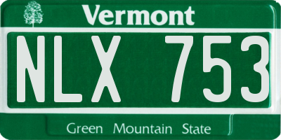 VT license plate NLX753