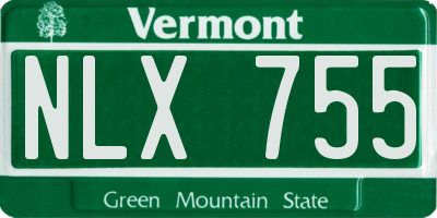 VT license plate NLX755
