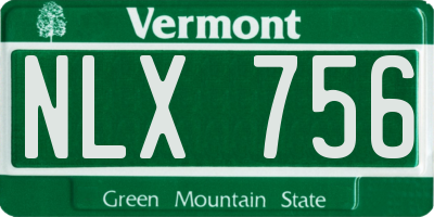 VT license plate NLX756