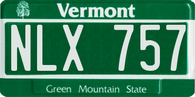 VT license plate NLX757