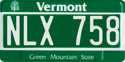 VT license plate NLX758