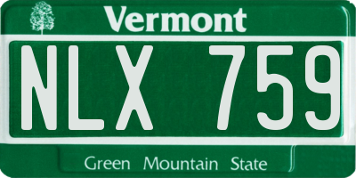 VT license plate NLX759