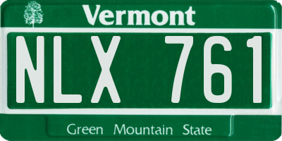 VT license plate NLX761