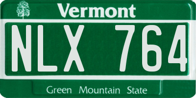 VT license plate NLX764