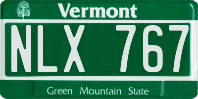 VT license plate NLX767