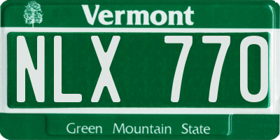 VT license plate NLX770