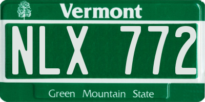 VT license plate NLX772