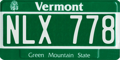 VT license plate NLX778