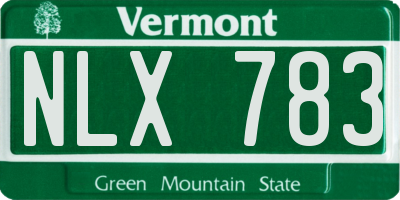 VT license plate NLX783
