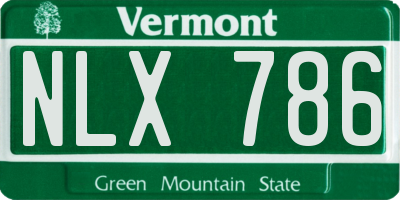 VT license plate NLX786