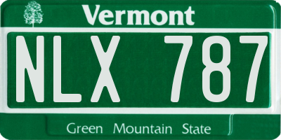 VT license plate NLX787