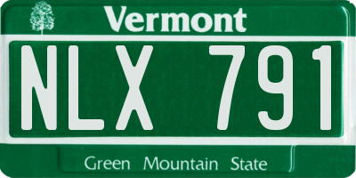VT license plate NLX791