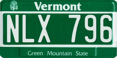 VT license plate NLX796