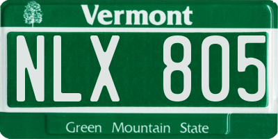VT license plate NLX805