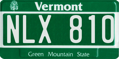 VT license plate NLX810