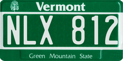 VT license plate NLX812