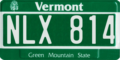 VT license plate NLX814
