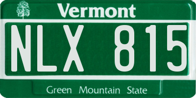 VT license plate NLX815
