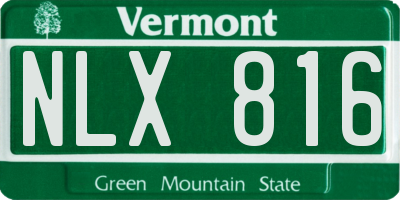 VT license plate NLX816
