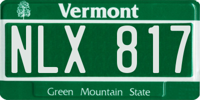 VT license plate NLX817