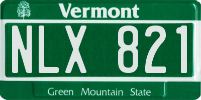 VT license plate NLX821