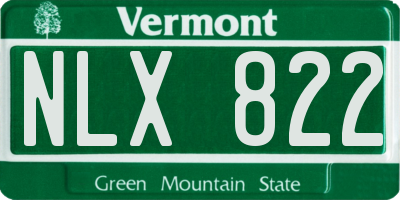 VT license plate NLX822