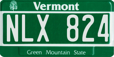 VT license plate NLX824