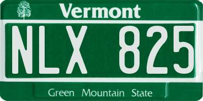 VT license plate NLX825