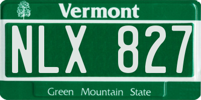 VT license plate NLX827