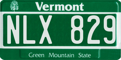 VT license plate NLX829