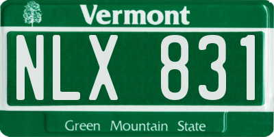 VT license plate NLX831
