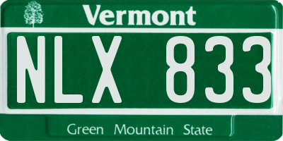 VT license plate NLX833