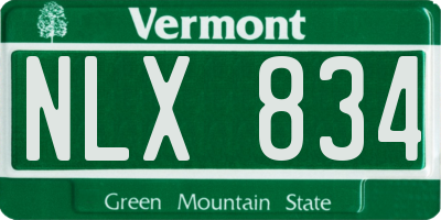 VT license plate NLX834