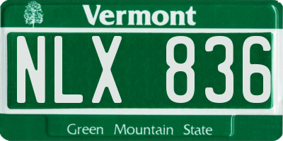 VT license plate NLX836